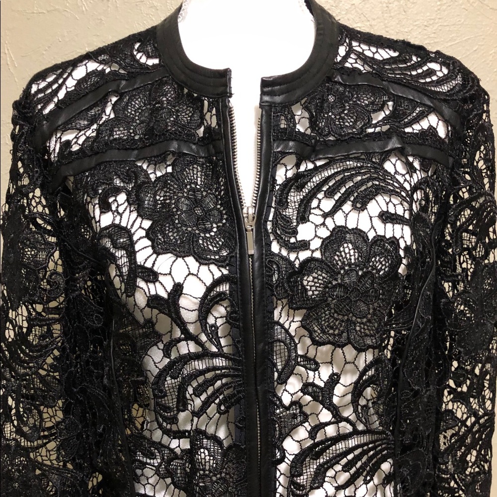 HOST PICK!!💥Black Lace & Faux Leather Jacket